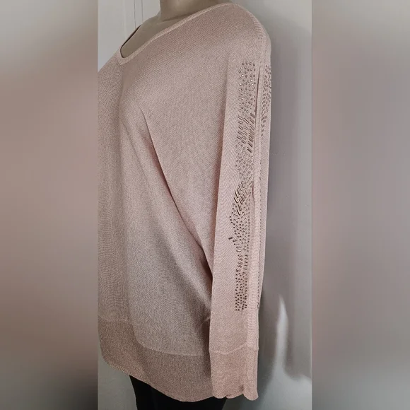 Roz & Ali Light Pink Knit Sweater - Picture 4 of 6